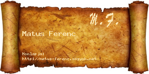 Matus Ferenc névjegykártya